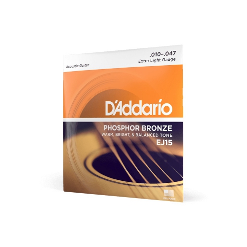 D′Addario EJ-15 acoustic guitar strings 10-47