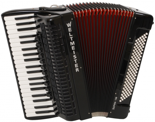 Weltmeister Supra 41/120/IV/11/5 Piccolo Cassotto Accordion, Italian Reeds (Black)