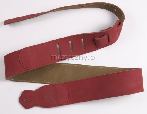 Akmuz PES-11 leather guitar strap, red