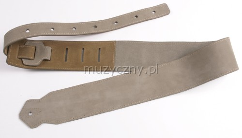Akmuz PES-13 leather guitar strap, grey