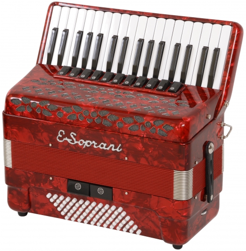 E.Soprani 744 KK 34/4/11 72/4/4 Musette accordion (red)