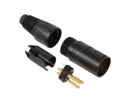 Neutrik NC3MX-B zcze kablowe mskie zocone