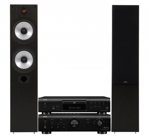 Denon PMA-510 + DCD-510 + Monitor Audio M4 stereo set 3 years warranty PL, black