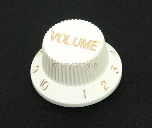 Fender knob ″Volume″ white plastic