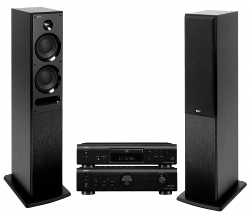 Denon PMA-510 + DCD-510 + KEF C5 stereo set 3 years warranty PL, black