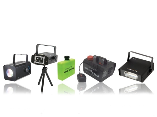 AmericanDJ / Scanic / Flash - music set Zeta - lighting set - mini laser RG, Flower, Strobo 150W, wytwornica dymusmoke machine 450W