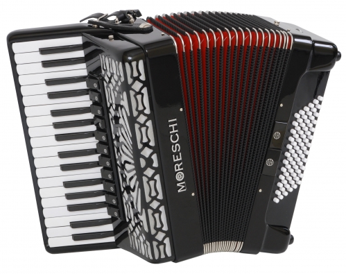 Moreschi ST 474 34/4/11 72/4/4 Musette accordion (black, red bellow)
