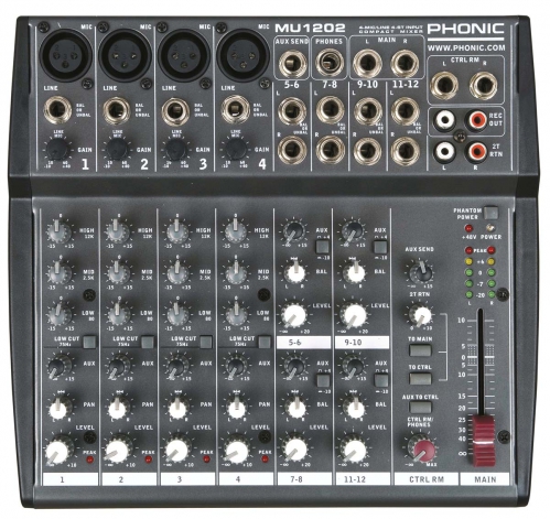 Phonic MU1202 audio mixer