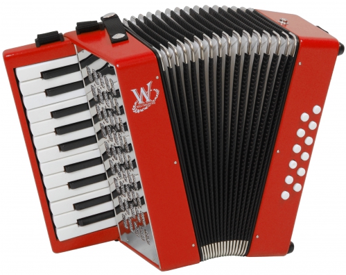 Weltmeister Mini accordion (red) with carton box