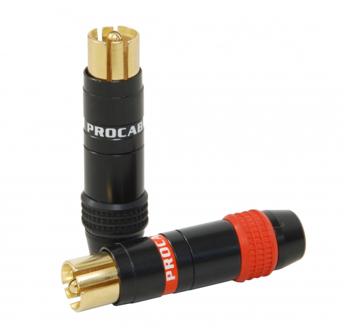 Procab VC259 RCA heavy duty plugs (red, black), pair Procab VC259 RCA heavy duty plugs (red, black), pair
