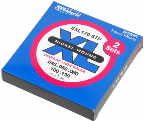 D′Addario EXL 170/5 TP Electric Bass Guitar 5-String Strings TWO-PACK (45-130)