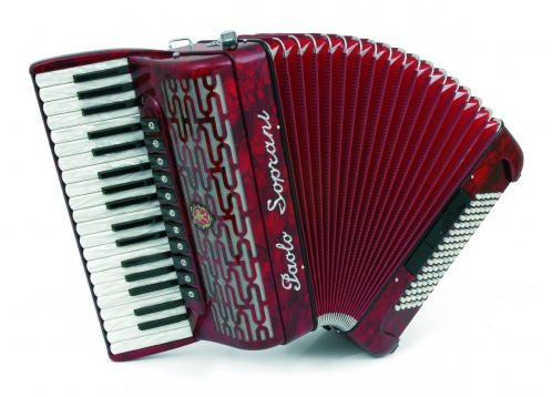 Paolo Soprani Professionale 37/96-F Musette accordion (red)