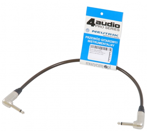 4Audio GT1075 0.5m guitar cable 2 x angled male 1/4″ Neutrik jack connector