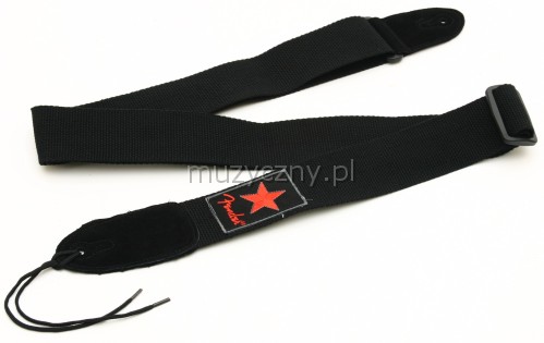 Fender Red Star Black guitar strap