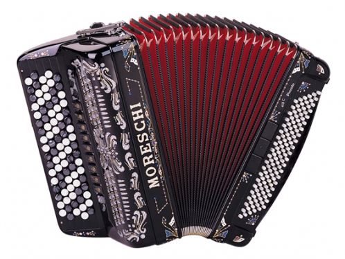 Moreschi Professional 418 C 46(87)/4/11+M 120/5/7 Piccolo chromatic button accordion (black, red bellow)