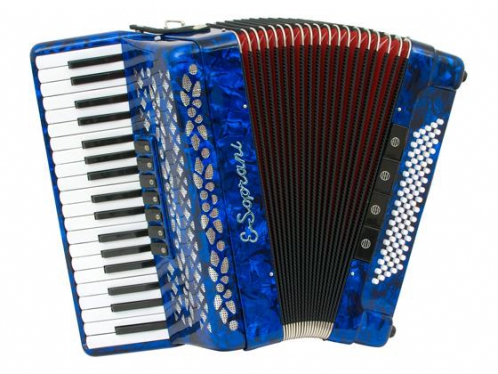 E.Soprani 809 K 37/3/7 80/5/4 accordion (blue, red bellow)