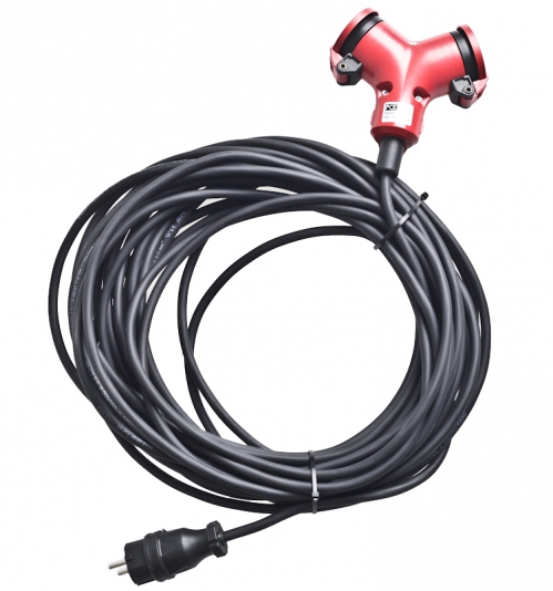 PCE extension cable 1 plug 2 sockets, 20m