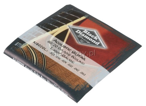 Black Diamond N-8020L acoustic guitar strings 12-53