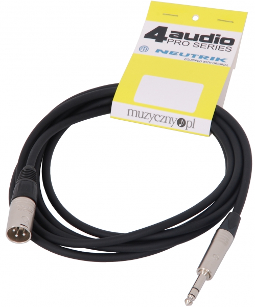 4Audio MIC2022 2m balanced audio cable male XLR - jack TRS (Neutrik) 4Audio MIC2022 2m balanced audio cable male XLR - jack TRS (Neutrik)