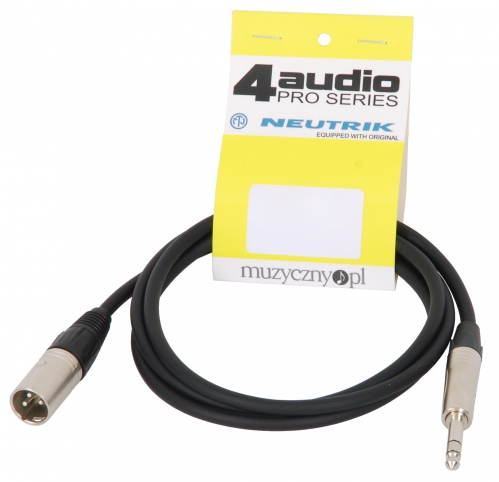4Audio MIC2022 1m balanced audio cable male XLR - jack TRS (Neutrik)