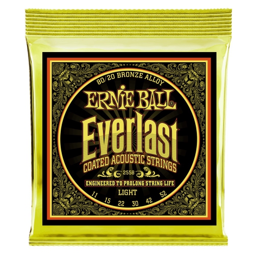 Ernie Ball 2558 Everlast 80/20 Bronze Light Acoustic Guitar Strings  (11-52)
