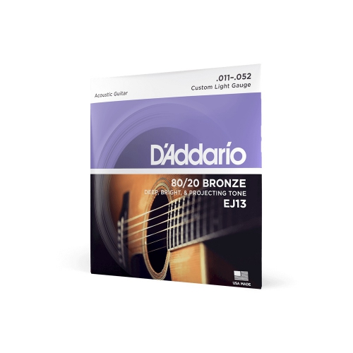 D′Addario EJ-13 acoustic guitar strings 80/20 Bronze 11-52