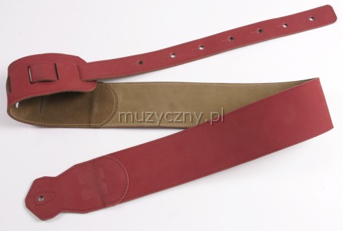 Akmuz PES-12 leather guitar strap, red