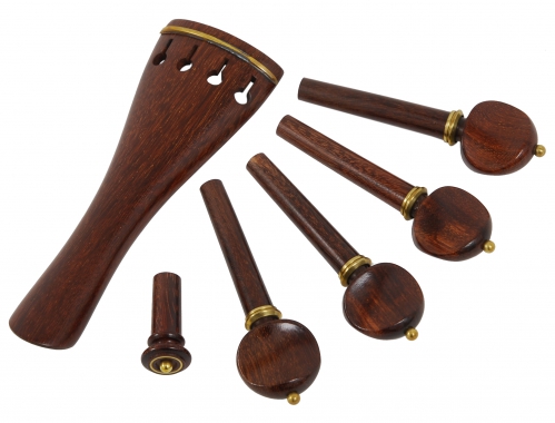 AN violin tailpiece set 4/4 a la Hill rosewood, gold fret