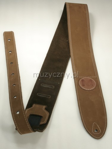 Akmuz PES-72 leather guitar strap, brown