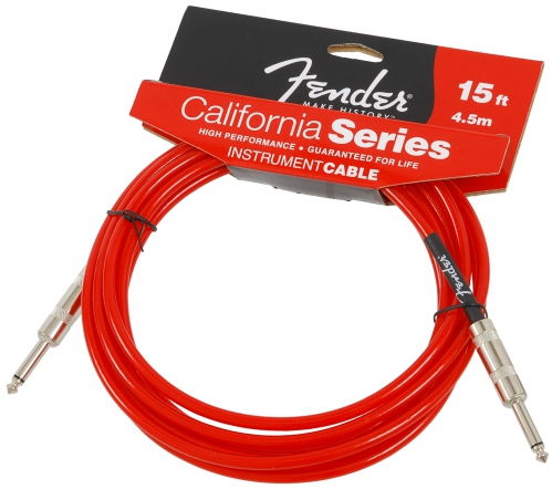 Fender California Lake Placid Red guitar cable 4,5m