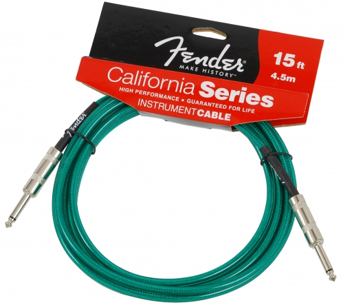 Fender California 15ft surf green guitar cable