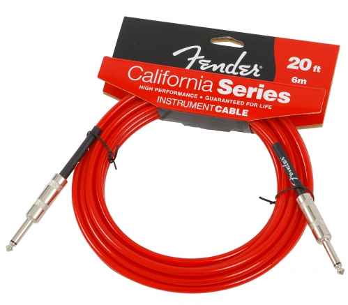 Fender California Candy Apple 20ft guitar cable, 6m, red