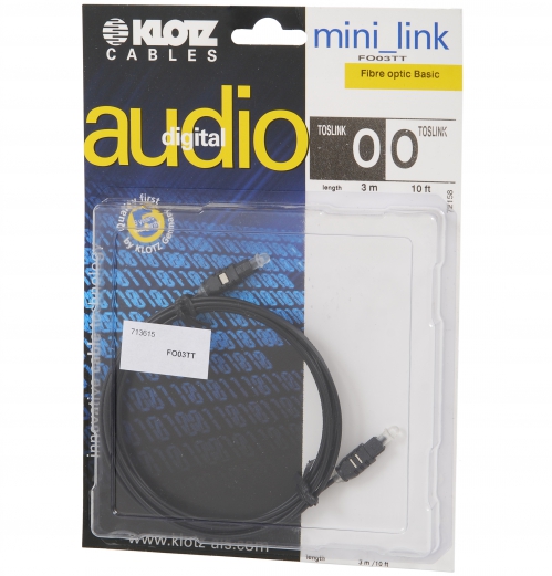 Klotz FO03TT 2x TOSLINK Cable (3 m)