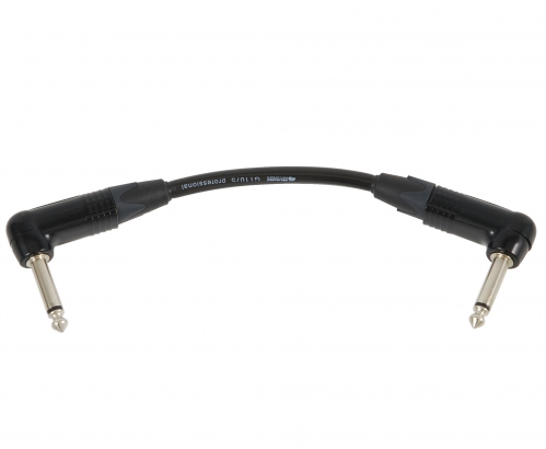 4Audio GT1075 15 cm guitar cable 2 x angled male 1/4″ Neutrik jack, black