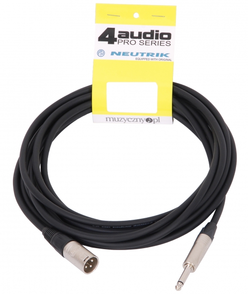 4Audio MIC2022 15m unbalanced audio cable male XLR - jack TS (Neutrik)