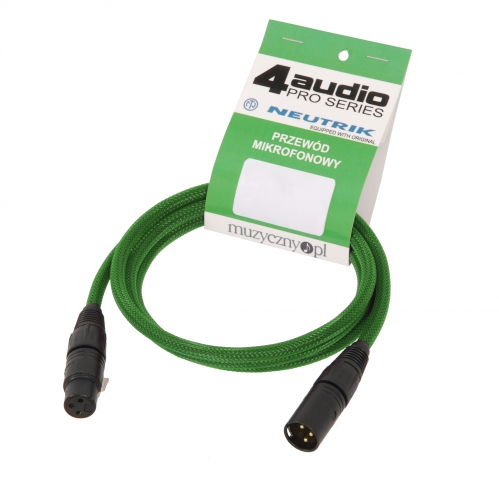 4Audio MIC2022 1.5m  XLR - XLR microphone cable Stealth Green