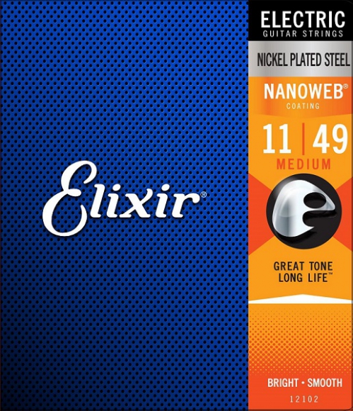 Elixir Nanoweb Coating Medium electric guitar strings 11-49