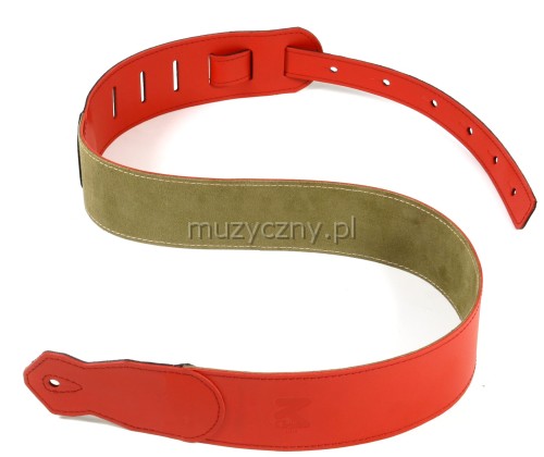 Akmuz PES-24 leather guitar strap, red