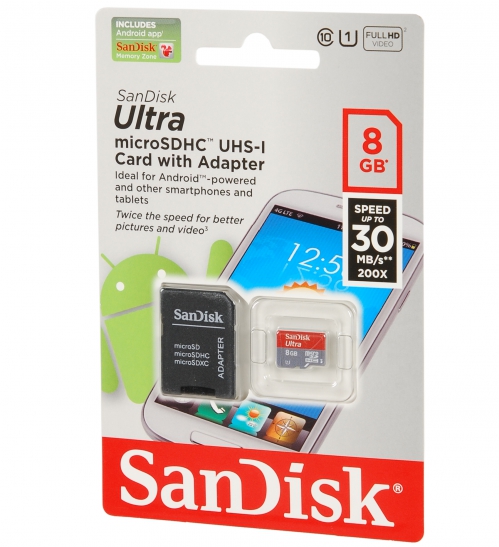 Sandisk micro SDHC 8GB memory card