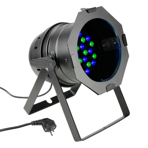 Cameo PAR 64 CAN 3W BS - 36 x 1 W LED RGB PAR light in black housing