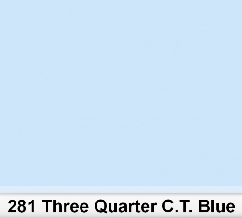 Lee 281 Three Quarter C.T.Blue colour filter, 50x60cm