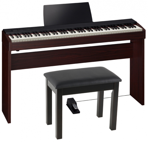 Roland F-20 DW digital piano with seat for pianist Polonez B-7