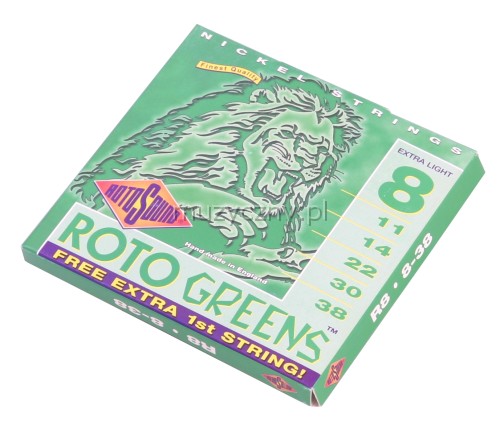 Rotosound R 8 Roto Greens electric guitar strings 8-38
