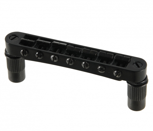 AN WSC LP77 BLK 7-string guitar tune-o-matic bridge, chrome