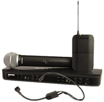 Shure BLX1288/PGA31 PG Dual Channel Combo Wireless headset microphone PGA31 and handheld PG58