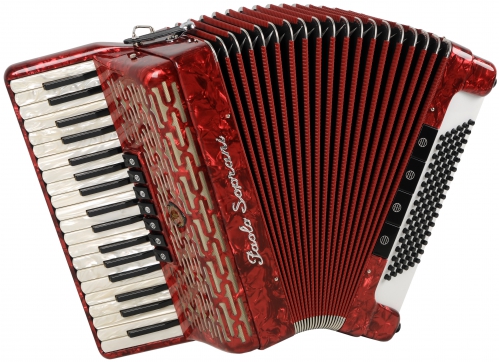 Paolo Soprani Studio 96 37/3/7 96/5/4 accordion (red, black bellows)