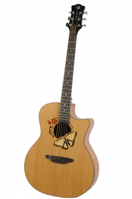 Luna Oracle Butterfly Natural electric/acoustic guitar