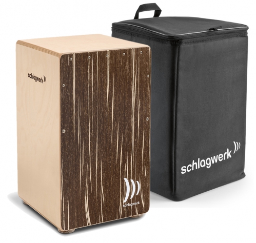 Schlagwerk Percussion CP-562ST Agile Pro Cappucino Cajon Soft Touch + TA-12 Cajon rucksack