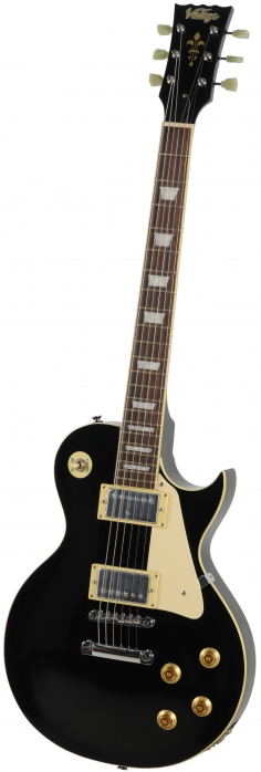 Vintage V100BLK electric guitar  H/W, Gloss Black