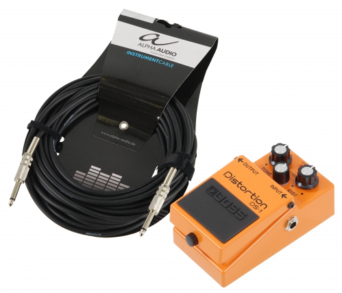 BOSS DS-1 Distortion guitar effect pedal + guitar cable